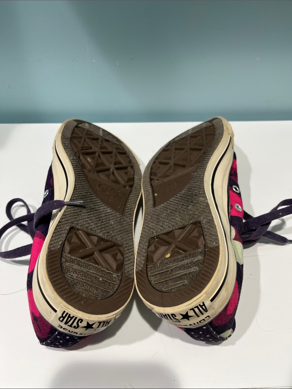 Converse Low-Top Canvas Sneakers in Dark Purple and Hot Pink - Picture 7 of 7